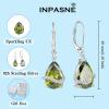 image:imageInpasne Teardrop Dangle Drop Earrings for Women 925 Sterling Silver Leverback Earrings Birthstone Jewelry Gifts for Her08 August  Peridot