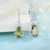 image:imageInpasne Teardrop Dangle Drop Earrings for Women 925 Sterling Silver Leverback Earrings Birthstone Jewelry Gifts for Her08 August  Peridot