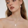 image:imageInpasne Teardrop Jewelry Set for Women 925 Sterling Silver Opal Necklace Dangle Drop Leverback Earrings October Birthstone Jewelry Gifts for Her