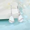 image:imageInpasne Teardrop Jewelry Set for Women 925 Sterling Silver Opal Necklace Dangle Drop Leverback Earrings October Birthstone Jewelry Gifts for Her