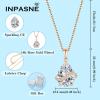 image:imageInpasne Teardrop Necklace for Women 925 Sterling Silver Birthstone Necklace Pendant Jewelry Gifts for Her04 April  Zirconia  Rose Gold Plated