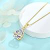 image:imageInpasne Teardrop Necklace for Women 925 Sterling Silver Birthstone Necklace Pendant Jewelry Gifts for Her04 April  Zirconia  Yellow Gold Plated