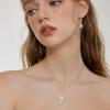 image:imageInpasne Teardrop Necklace for Women 925 Sterling Silver Birthstone Necklace Pendant Jewelry Gifts for Her04 April  Zirconia  Yellow Gold Plated