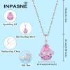 image:imageInpasne Teardrop Necklace for Women 925 Sterling Silver Birthstone Necklace Pendant Jewelry Gifts for Her10 October  Pink Tourmaline