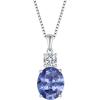 image:imageInpasne Birthstone Necklace for Women 925 Sterling Silver Oval Cut Cubic Zirconia Pendant Jewelry for Her12 December  Tanzanite