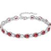 image:imageInpasne Birthstone Tennis Bracelet for Women 925 Sterling Silver Pear Shaped Gemstone Jewelry Gifts for Her01 January  Garnet