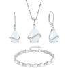 image:imageInpasne Opal Jewelry Set 925 Sterling Silver Pear Shaped October Birthstone Earrings Necklace Bracelet Jewelry Gifts for Women