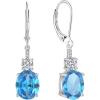 image:imageInpasne Oval Dangle Drop Earrings for Women 925 Sterling Silver Leverback Earrings Birthstone Jewelry Gifts for Her03 March  Aquamarine
