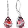 image:imageInpasne Teardrop Dangle Drop Earrings for Women 925 Sterling Silver Leverback Earrings Birthstone Jewelry Gifts for Her01 January  Garnet