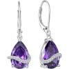 image:imageInpasne Teardrop Dangle Drop Earrings for Women 925 Sterling Silver Leverback Earrings Birthstone Jewelry Gifts for Her02 February  Amethyst