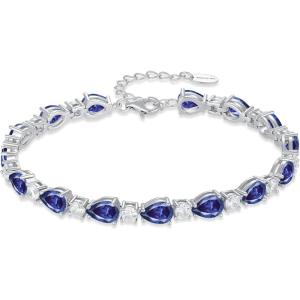 image:imageInpasne Birthstone Tennis Bracelet for Women 925 Sterling Silver Pear Shaped Gemstone Jewelry Gifts for Her12 December  Tanzanite