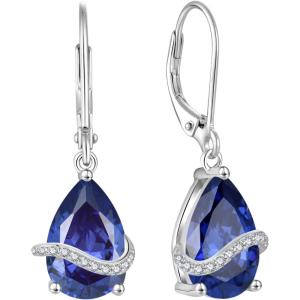 image:imageInpasne Teardrop Dangle Drop Earrings for Women 925 Sterling Silver Leverback Earrings Birthstone Jewelry Gifts for Her12 December  Tanzanite