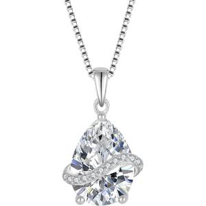 image:imageInpasne Teardrop Necklace for Women 925 Sterling Silver Birthstone Necklace Pendant Jewelry Gifts for Her04 April  Zirconia