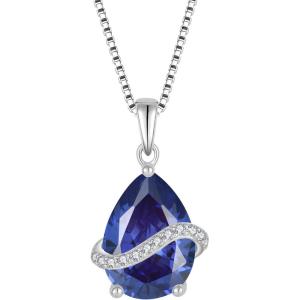 image:imageInpasne Teardrop Necklace for Women 925 Sterling Silver Birthstone Necklace Pendant Jewelry Gifts for Her12 December  Tanzanite