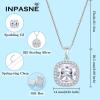 image:imageBirthstone Necklace for Women 925 Sterling Silver Princess Cut Halo Necklace Pendant Jewelry Gifts for Her04 April  Zirconia