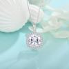 image:imageBirthstone Necklace for Women 925 Sterling Silver Princess Cut Halo Necklace Pendant Jewelry Gifts for Her04 April  Zirconia