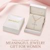 image:imageWomen Cross Necklace 925 Sterling Silver Halo Gemstone Necklace Crucifix Religious Pendant Birthstone Jewelry Gifts for Her04 April  Zirconia  Rose Gold Plated