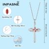 image:imageCross Necklace for Women 925 Sterling Silver Butterfly Cross Pendant Necklace Birthstone Jewelry Gifts for Her01 January  Garnet