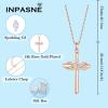 image:imageCross Necklace for Women 925 Sterling Silver Butterfly Cross Pendant Necklace Birthstone Jewelry Gifts for Her04 April  Zirconia  Rose Gold Plated