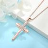 image:imageCross Necklace for Women 925 Sterling Silver Butterfly Cross Pendant Necklace Birthstone Jewelry Gifts for Her04 April  Zirconia  Rose Gold Plated
