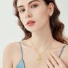 image:imageCross Necklace for Women 925 Sterling Silver Butterfly Cross Pendant Necklace Birthstone Jewelry Gifts for Her04 April  Zirconia  Yellow Gold Plated