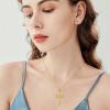 image:imageCross Necklace for Women 925 Sterling Silver Butterfly Cross Pendant Necklace Birthstone Jewelry Gifts for Her04 April  Zirconia  Yellow Gold Plated