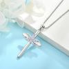 image:imageCross Necklace for Women 925 Sterling Silver Butterfly Cross Pendant Necklace Birthstone Jewelry Gifts for Her06 June  Alexandrite