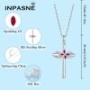 image:imageCross Necklace for Women 925 Sterling Silver Butterfly Cross Pendant Necklace Birthstone Jewelry Gifts for Her07 July  Ruby