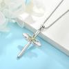 image:imageCross Necklace for Women 925 Sterling Silver Butterfly Cross Pendant Necklace Birthstone Jewelry Gifts for Her08 August  Peridot