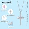 image:imageCross Necklace for Women 925 Sterling Silver Butterfly Cross Pendant Necklace Birthstone Jewelry Gifts for Her10 October  Pink Tourmaline