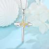 image:imageCross Necklace for Women 925 Sterling Silver Butterfly Cross Pendant Necklace Birthstone Jewelry Gifts for Her11 November  Citrine