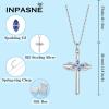 image:imageCross Necklace for Women 925 Sterling Silver Butterfly Cross Pendant Necklace Birthstone Jewelry Gifts for Her12 December  Tanzanite