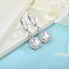 image:imageWomen Leverback Earrings 925 Sterling Silver Princess Cut Halo Earrings Birthstone Dangle Drop Earrings for Women Her Mom Wife04 April  Zirconia