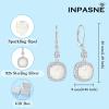 image:imageWomen Leverback Earrings 925 Sterling Silver Princess Cut Halo Earrings Birthstone Dangle Drop Earrings for Women Her Mom Wife10 October  Opal