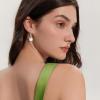 image:imageWomen Leverback Earrings 925 Sterling Silver Princess Cut Halo Earrings Birthstone Dangle Drop Earrings for Women Her Mom Wife10 October  Opal