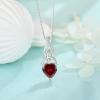 image:imageInfinity Celtic Knot Jewelry Set for Women 925 Sterling Silver Irish Necklace Garnet Dangle Drop Leverback Earrings January Birthstone Jewelry Gifts for Her Mom