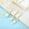 image:image18K Yellow Gold Plated Freshwater Pearl Necklace and Earrings Set for Women 925 Sterling Silver Pearl Jewelry Gifts for Her