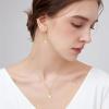 image:image18K Yellow Gold Plated Freshwater Pearl Necklace and Earrings Set for Women 925 Sterling Silver Pearl Jewelry Gifts for Her