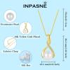 image:image18K Yellow Gold Plated Freshwater Pearl Necklace and Earrings Set for Women 925 Sterling Silver Pearl Jewelry Gifts for Her
