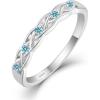 image:imageInfinity Celtic Knot Ring 925 Sterling Silver Twisted Knot Birthstone Ring Statement Rings for Women Size 51003 March  Aquamarine