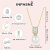 image:image18K Gold Plated Pearl Jewelry Set 925 Sterling Silver Cubic Zirconia and Pearl Necklace Earrings April Birthstone Jewelry for Women