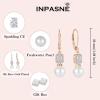 image:image18K Rose Gold Plated Pearl Jewelry Set 925 Sterling Silver Cubic Zirconia and Pearl Necklace Earrings April Birthstone Jewelry for Women