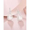 image:imageFreshwater Pearl Earrings for Women SilverGoldRose Gold Tone Dangle Drop Hook Earrings Pearl Jewelry for HerWhite