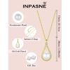 image:imageFreshwater Pearl Jewelry Set for Women Gold Tone Pearl Necklace Earrings Jewelry for Mom Wife