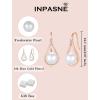 image:imageFreshwater Pearl Jewelry Set for Women Rose Gold Tone Pearl Necklace Earrings Jewelry for Mom Wife