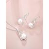 image:imageFreshwater Pearl Jewelry Set for Women Silver Tone Pearl Necklace Earrings Jewelry for Mom Wife