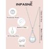 image:imageFreshwater Pearl Jewelry Set for Women Silver Tone Pearl Necklace Earrings Jewelry for Mom Wife