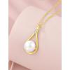image:imageFreshwater Pearl Pendant Necklaces for Women SilverGoldRose Gold Tone 10MM Pearl Jewelry for HerGold