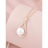 image:imageFreshwater Pearl Pendant Necklaces for Women SilverGoldRose Gold Tone 10MM Pearl Jewelry for HerRose Gold