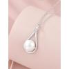 image:imageFreshwater Pearl Pendant Necklaces for Women SilverGoldRose Gold Tone 10MM Pearl Jewelry for HerWhite